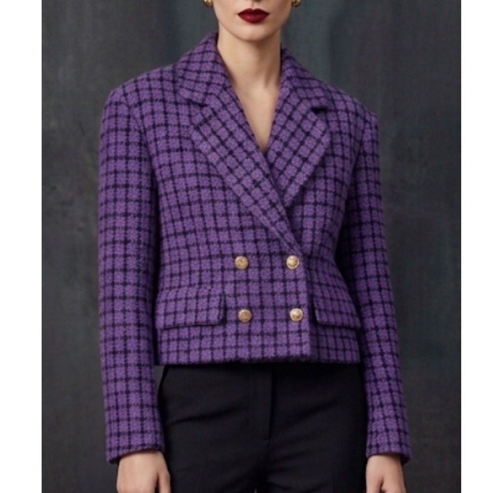 Sandro‎ Paris Double-Breasted Crop Jacket
